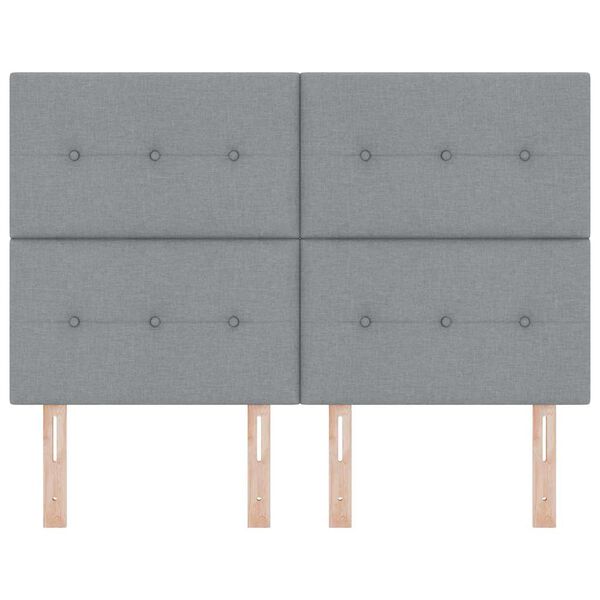 vidaXL Hovedg&aelig;rde med hovedg&aelig;rde Lysegr&aring; 144 cm Faux l&aelig;der