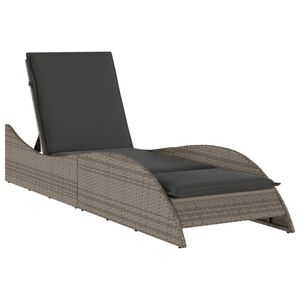vidaXL liggestol med hynde 60x205x73 cm polyrattan gr&aring;