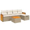 vidaXL sofas&aelig;t til haven 6 dele med hynder polyrattan beige
