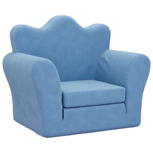 vidaXL sovesofa til b&oslash;rn bl&oslash;dt plys bl&aring;