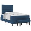 vidaXL Box spring seng med hovedg&aelig;rde Bl&aring; 120 x 200 cm Stof