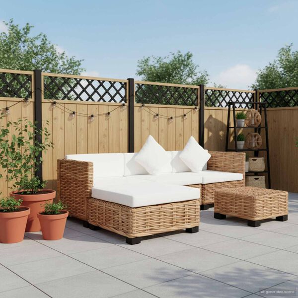 vidaXL sofasæt 14 dele naturlig rattan