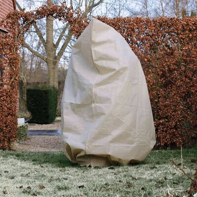 Nature frostdækken med lynlås 2x1,5x1,5 m 70 g/m² fleece beige