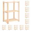 vidaXL reoler 10 stk. 3 hylder 60x38x90 cm massivt fyrretr&aelig; 150 kg
