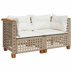 vidaXL hj&oslash;rnemoduler til havesofa 2 stk. med hynder polyrattan beige
