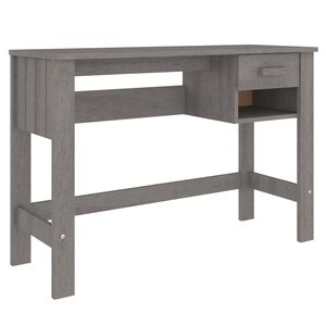 vidaXL skrivebord HAMAR 110x40x75 cm massivt fyrretr&aelig; lysegr&aring;