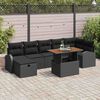 vidaXL Havesofa S&aelig;t 8 pcs Sort polyrattan