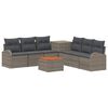 vidaXL Sofa S&aelig;t 8 stk. Gr&aring; og M&oslash;rkegr&aring; Poly Rattan og St&aring;l