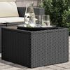 vidaXL havebord med glasplade sort 55x55x37 cm polyrattan