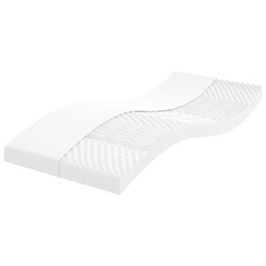 vidaXL skummadras 90x190 cm 7 zoner h&aring;rdhed 20 ILD hvid
