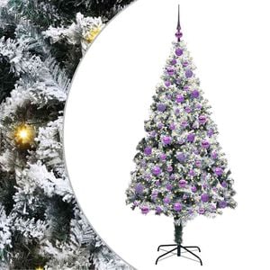 vidaXL Kunstigt juletr&aelig; Hvid 180 cm PVC og St&aring;l og Plastik
