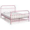 vidaXL sengestel 160x200 cm metal pink