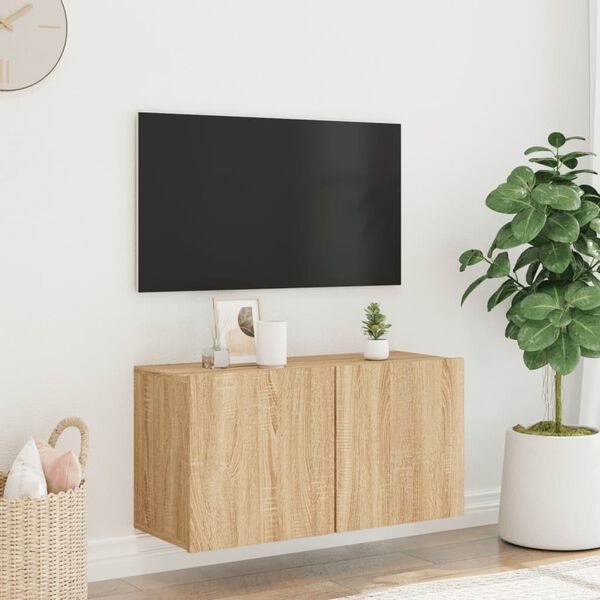 vidaXL v&aelig;gh&aelig;ngt tv-bord 80x30x41 cm sonoma-eg
