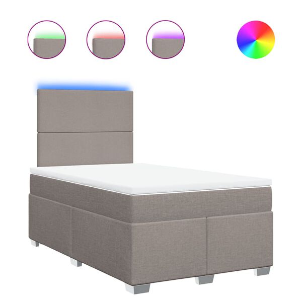 vidaXL kontinentalseng med madras 120x190 cm stof gr&aring;brun