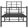 vidaXL sengeramme med sengegavl og fodg&aelig;rde 75x190 cm metal sort