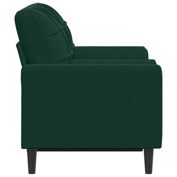 vidaXL 2-personers sofa med pyntepuder 120 cm velour m&oslash;rkegr&oslash;n