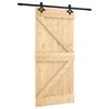 vidaXL Skyded&oslash;r Naturfarvet og sort 95 x 210 cm Massivt Fyrretr&aelig;