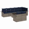 vidaXL Havesofa S&aelig;t med pude 9 pcs Gr&aring; polyrattan