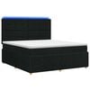 vidaXL LED boksmadrasseng med madras Sort 160 x 200 cm Stof