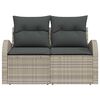 vidaXL Havemøbelsofa Lysegrå 124 x 62 x 69cm polyrattan