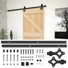 vidaXL Skyded&oslash;r 90 x 210 cm Massivt fyrretr&aelig; Naturfarvet og sort