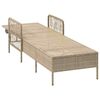 vidaXL Liggestol med pude 1-person Beige 157 x 55 x 92cm polyrattan