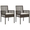 vidaXL Have Stol 2 stk. Brun polyrattan