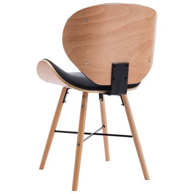 vidaXL spisebordsstole 2 stk. kunstlæder og bøjet træ sort