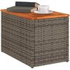 vidaXL havesideborde 2 stk. 55x34x37 cm polyrattan og massivt træ grå