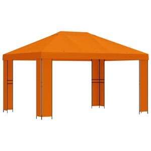 vidaXL Pavillon 4 &times; 3 m Orange Polyester og St&aring;l 190 gsm