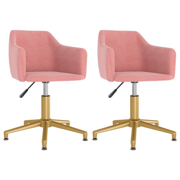 vidaXL drejelige spisebordsstole 2 stk. fl&oslash;jl lyser&oslash;d