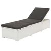 vidaXL liggestol med hynde polyrattan hvid