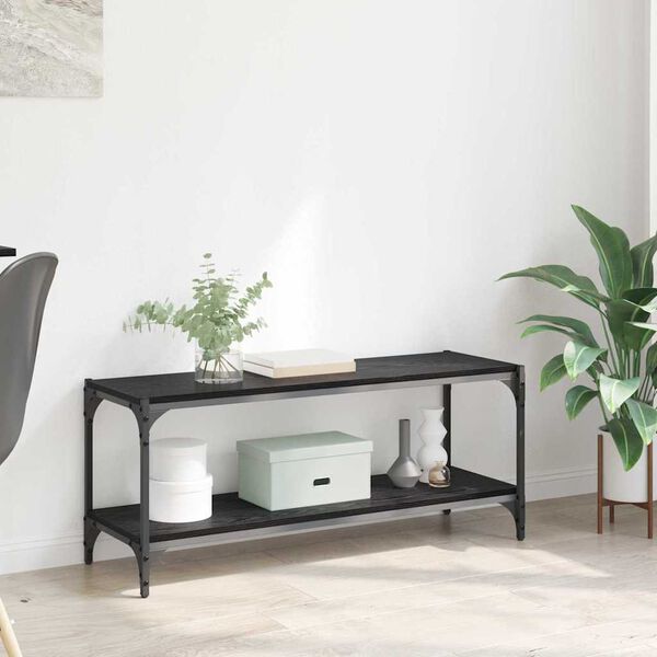 vidaXL TV-skab Sort eg 100x33x41cm Ingeni&oslash;rt tr&aelig; og jern