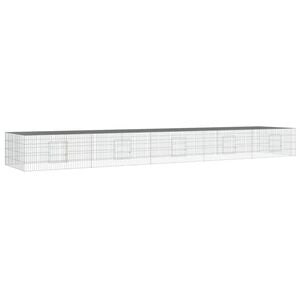 vidaXL 5-panels kaninbur 541x109x54 cm galvaniseret jern