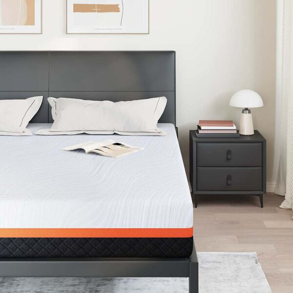 vidaXL Madras Hvid og Gr&aring; 180 x 200 cm Jacquard stof