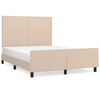 vidaXL sengeramme med sengegavl 140x200 cm kunstl&aelig;der cappuccinofarvet