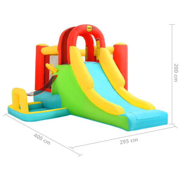 Happy Hop oppustelig hoppeborg med rutsjebane 400 x 295 x 200 cm PVC