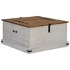vidaXL opbevaringskiste HALDEN 91x91x47 cm massivt fyrretr&aelig; hvid