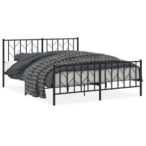vidaXL sengeramme uden madras med fodg&aelig;rde 160x200 cm sort