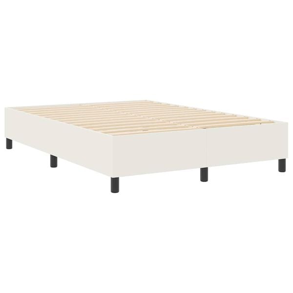 vidaXL Platform sengestel Creme 140 x 190 cm Velourstof