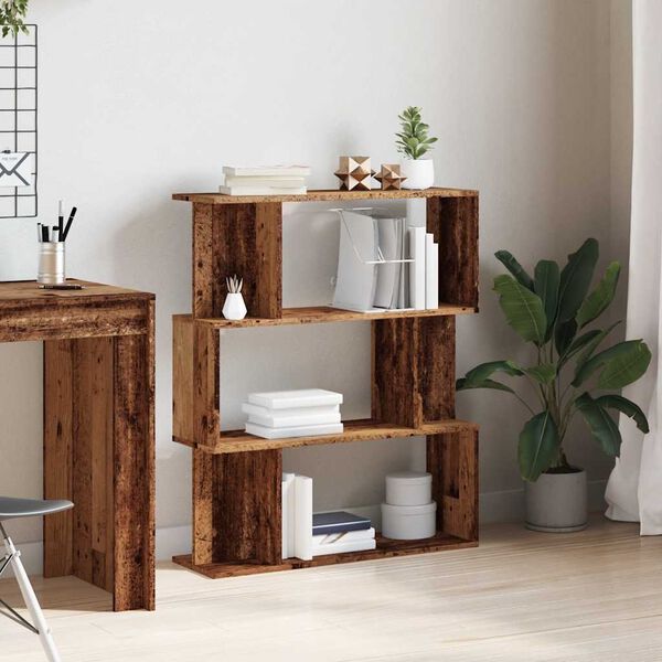 vidaXL bogskab 80x24x96 cm konstrueret træ antikt træ