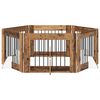 vidaXL Hundehegn med stativer 6 pcs Gammelt tr&aelig; 80 x 60 cm