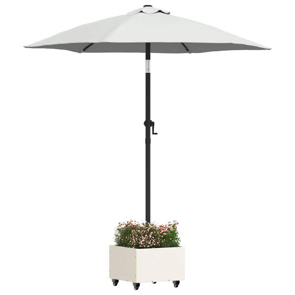 vidaXL Parasolbase med plantekasse Hvid 45 x 45 x 45 cm Stål