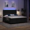 vidaXL Box spring seng med madras med LED Sort 180 x 200 cm Stof