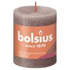 Bolsius rustikt s&oslash;jlestearinlys Shine 4 stk. 80x68 mm gr&aring;brun