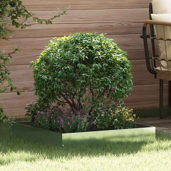 vidaXL Pl&aelig;nekant S&oslash;lv 60 x 60 x 13 cm Galvaniseret st&aring;l