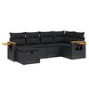 vidaXL sofas&aelig;t til haven 6 dele med hynder polyrattan sort