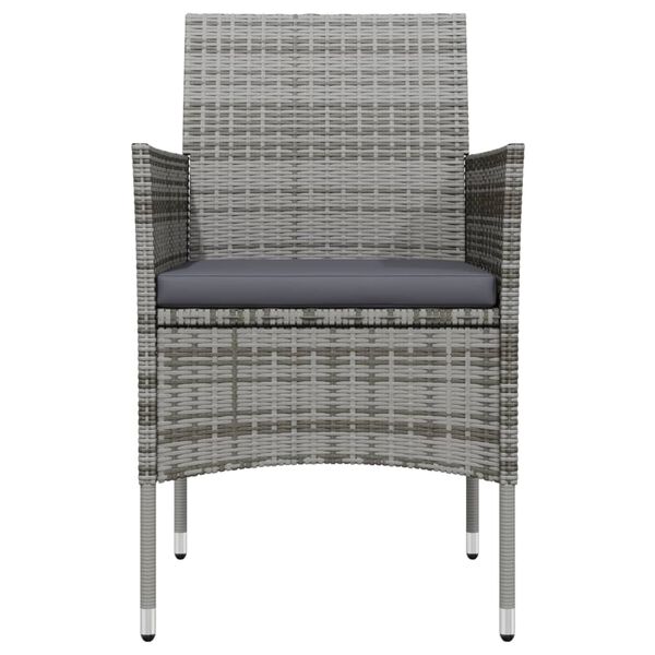 vidaXL spisebordss&aelig;t til haven med hynder 5 dele gr&aring; og sort