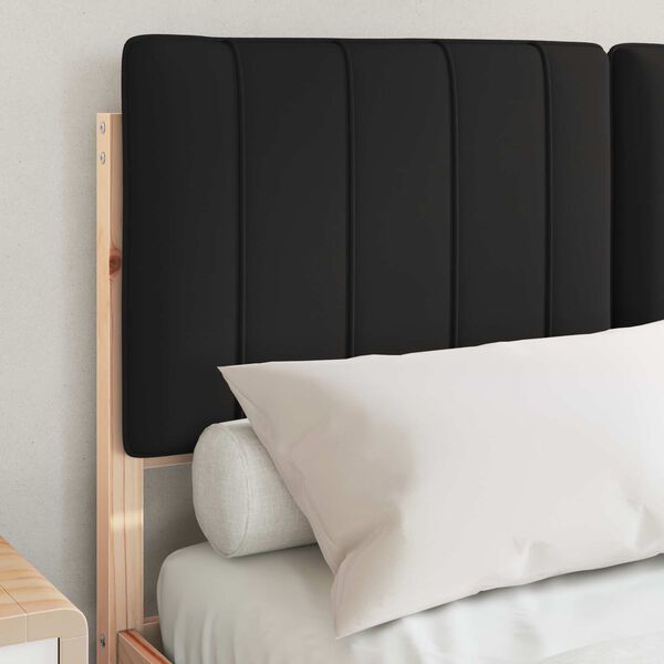 vidaXL Sengestel med Polstret Hovedgavl Sort 120 x 190 cm