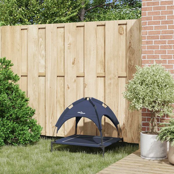 vidaXL Hundeseng M&oslash;rkebl&aring; 71 x 64 x 71 cm St&aring;l